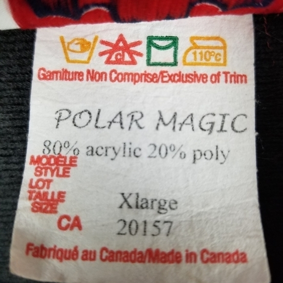 Vintage Polar Magic Fleece Jacket Black Novelty Y2K Canada Cats Hearts Size XL - Picture 7 of 11